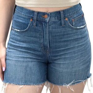 Madewell High-Rise Medium Wash Denim Shorts Erwin Wash Cutoff Edition Size 27